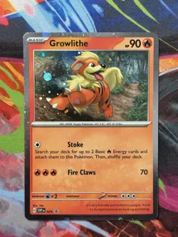Growlithe Pokemon Scarlet & Violet SVP 024 Cosmos Holo Black Star Promo NM - Image 1
