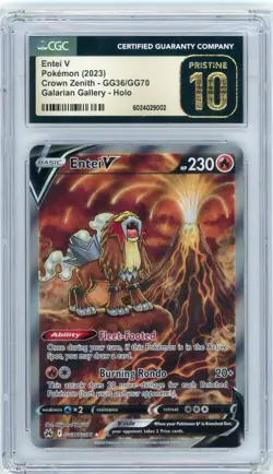 Pokemon Crown Zenith Entei V GG36/GG70 Galarian Gallery CGC 10 Pristine - Image 1