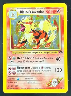 2000 Pokemon Gym Challenge #1/132 Blaine's Arcanine Holo - Image 1