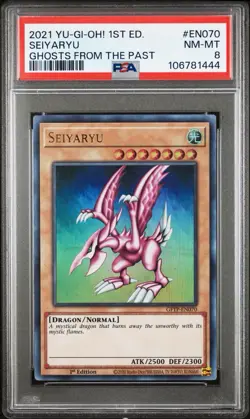 Yu-Gi-Oh! Seiyaryu Ghosts from the Past 1st Ed Ultra Rare PSA 8 Graded NEAR MINT - Image 2