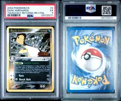 Vintage Pokemon- Team Rocket Returns Ex Dark Ampharos-Rev.Foil PSA 5 - Image 3