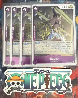4x One Piece EB01-033 R Blueno - Foil - English - Playset - TCG - NM/M - Image 1
