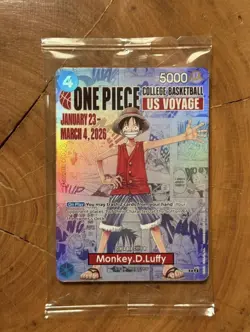 One Piece College Basketball US Voyage Monkey D. Luffy Card ~ Presale - Image 1