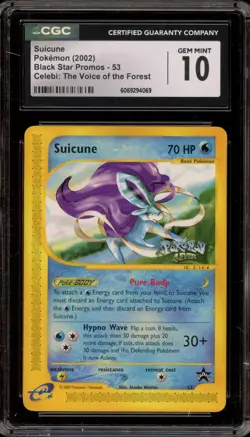 Pokemon Suicune 4 Ever Movie Black Star Promo #53 CGC 10 Gem Mint - Image 1