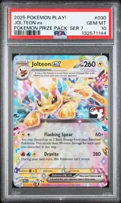2025 POKEMON PLAY! POKEMON PRIZE PACK: SERIES 7 #030 JOLTEON EX PSA 10 - Image 1