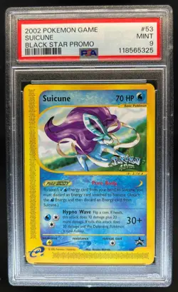 2002 Pokemon 4 Ever Game Suicune Black Star Promo #53 PSA 9 - Image 1