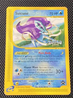 Pokemon TCG Suicune 53 Stamped Black Star Promo Card 2002 - Image 1
