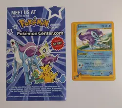 Pokemon TCG Suicune 53 Black Star Promo 2002 4-Ever Movie Card & $5 Off Coupon - Image 1