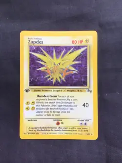 Pokemon Cards: 1st Edition Fossil Rare Holo: Zapdos 15/62 - Image 1