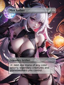 Mox Amber Foil Custom Anime Art MTG Commander EDH Fan-Made Card - Image 2