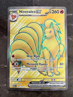 Pokemon 151 ENGLISH - LIGHT PLAY - NINETALES EX - ULTRA RARE FULL ART 186/165 LP - Image 1