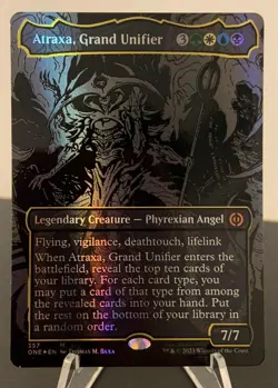 MTG Atraxa, Grand Unifier (Oil Slick Raised Foil) [Phyrexia: All Will Be One] NM - Image 1