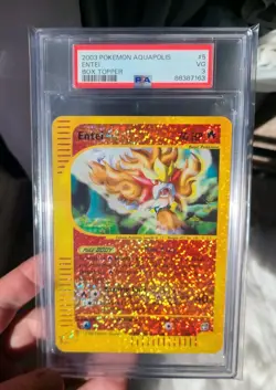 2003 Pokemon Entei Oversized Box Topper PSA 3 VG Reverse Holo Aquapolis Card #5 - Image 3