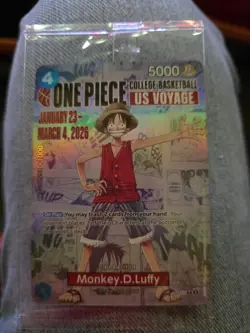 One Piece Monkey D. Luffy US Voyage College Basketball Card Rutgers IN HAND - Image 1