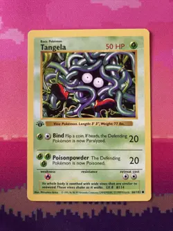 Pokemon Card Tangela Shadowless Base Set 1st Edition Common 66/102 Near Mint - Image 1