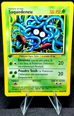 Pokemon Card 1st Edition Saquedeneu (Tangela) (66/102) French Base Set ***NM*** - Image 1