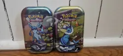 2 Pokemon TCG Prismatic Evolutions Mini Tins Vaporeon And Glaceon - Image 1