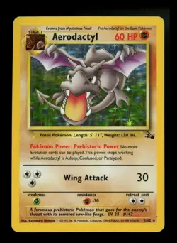 #4 Aerodactyl 1/62 Fossil 1999 Holo Rare WOTC Pokemon Card TCG - Image 1
