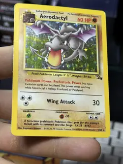 #4 Aerodactyl 1/62 Fossil 1999 Holo Rare WOTC Pokemon Card TCG - Image 5