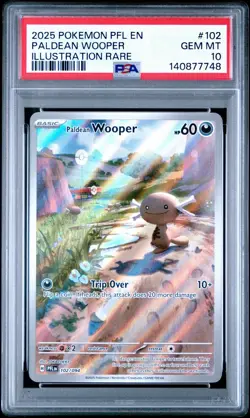 2025 POKEMON PFL EN-PHANTASMAL FLAMES ILLUSTRATION RARE PALDEAN WOOPER PSA 10 - Image 1