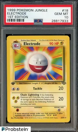 1999 Pokemon TCG Jungle 1st Edition #18/64 Electrode PSA 10 GEM MINT - Image 1