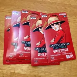 One Piece OP-13 CARRYING ON HIS WILL Sleeved Booster Packs Lot Of 5 NEW/SEALED - Image 1