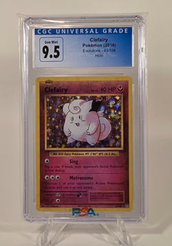 TCG 2016 Pokemon Evolutions 63/108 Clefairy Holo Old Label Blue CGC 9.5 GEM MINT - Image 1