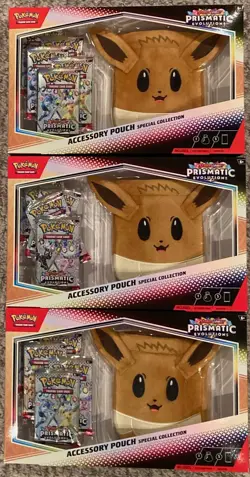 Pokemon Prismatic Evolutions Accessory Pouch Special Collection Sealed LOT OF 3 - Image 1