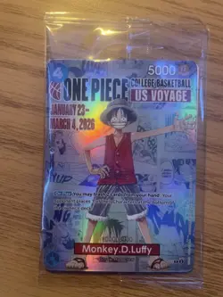 One Piece Monkey D. Luffy College Basketball US Voyage Promo Card - Image 1