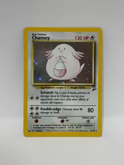 Pokemon TCG Chansey Base Set 2 Holo Unlimited Rare Light Play Card 3/130 LP - Image 1