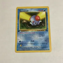 Tentacool 56/62 FOSSIL 1st Edition 1999 Pokemon Card - LP - Image 1