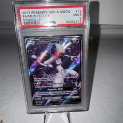 PSA 9 MINT 2017 POKEMON SUN & MOON SHINING LEGENDS 72 FULL ART/MEWTWO GX - Image 1