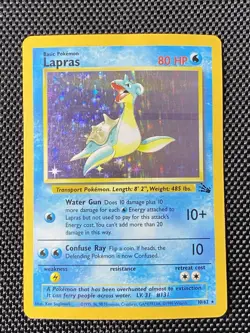 Lapras 10/62 Fossil Holo Rare Card 1999 Edition Pokemon TCG - Image 1