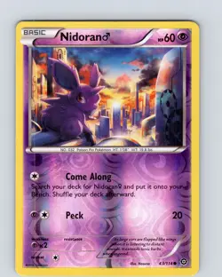 Pokemon TCG Nidoran XY Steam Siege 43/114 Reverse Holo Common Card LP-NM - Image 1
