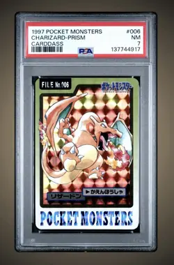 Charizard PRISM Bandai Carddass Pocket Monsters File Card (1997) - PSA 7 - Image 1