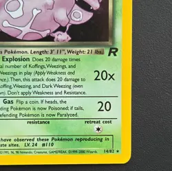 Dark Weezing 14/82 Pokemon TCG Team Rocket Unlimited Holo Rare NM - Image 3