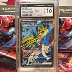2025 Pokemon S&V Journey Together Hop's Zacian ex Ultra Rare CGC 10 Gem Mint 176 - Image 1