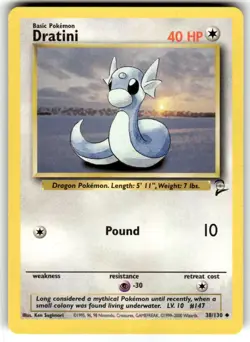 Pokemon TCG Dratini Base Set 2 38/130 Regular Unlimited Uncommon NM - Image 1