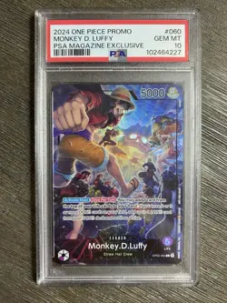 2024 One Piece Promo PSA Magazine Exclusive #060 Monkey D. Luffy PSA 10 Opo5 TCG - Image 1