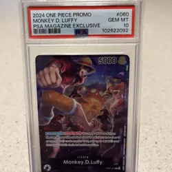 PSA 10 2024 One Piece Promo Monkey D. Luffy PSA Magazine Exclusive OP05-060 - Image 1