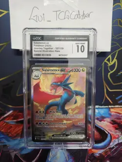 SALAMENCE EX CGC 10 187/159 JTG EN Journey Together SIR English Pokemon Graded - Image 1
