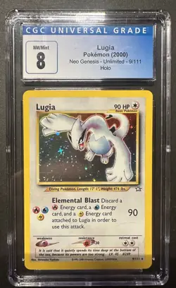 Pokemon TCG Lugia Neo Genesis Unlimited 9/111 Holofoil Graded CGC NM/Mint 8 - Image 1