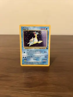 Pokemon TCG Lapras Fossil Holo Unlimited Rare Card 10/62 MP Condition - Image 2