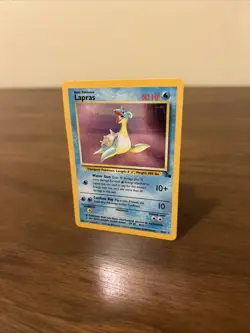Pokemon TCG Lapras Fossil Holo Unlimited Rare Card 10/62 MP Condition - Image 4