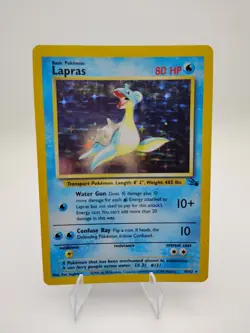 Pokemon TCG Lapras Fossil Holo Unlimited Rare Card 10/62 MP - Image 1