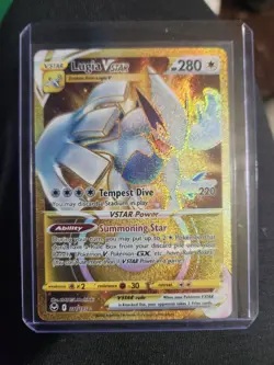 Pokemon TCG SWSH Silver Tempest Lugia VSTAR Card 211/195 Gold Secret Rare Holo - Image 1