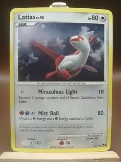 Double SWIRL HP Pokemon Latias Lv.45 Rare Holo 3/17 POP 7 - Image 1