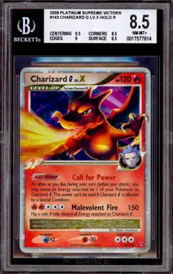 BGS 8.5 Charizard G LV.X 143/147 Platinum Supreme Victors Holo Pokemon PSA 8/9 - Image 1