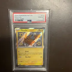 2024 Shiny Pikachu 131/091 SV: Paldean Fates Holo PSA GEM MINT 10 - Image 1