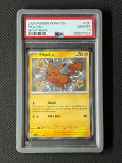 PSA 10 Pikachu 131/091 Shiny Pokemon Card Sv: Paldean Fates Holo GEM MINT - Image 1